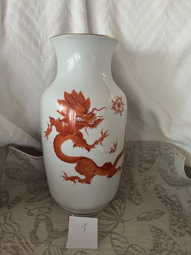 Vase meißen roter mingdrach - vase,